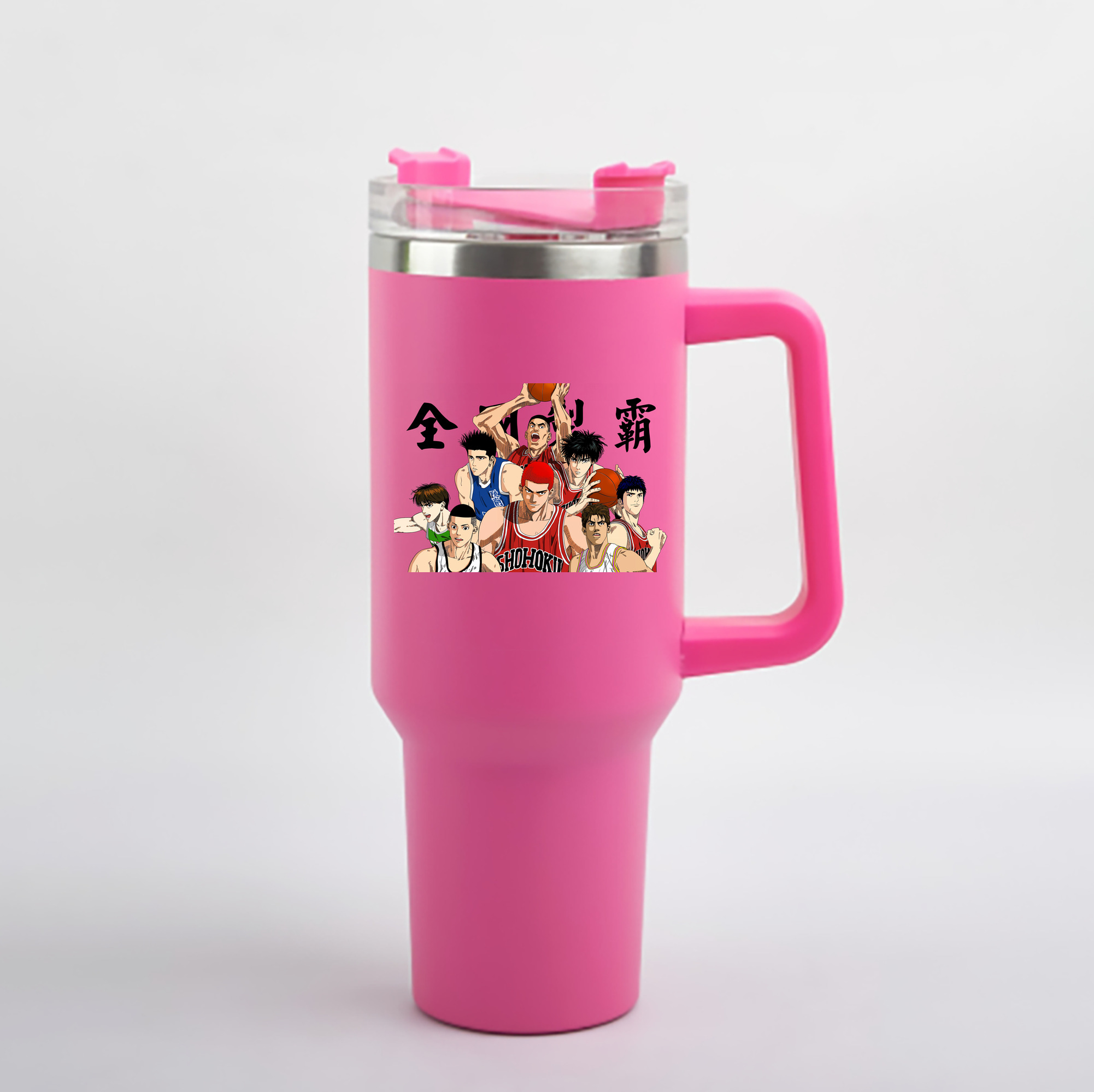 （画像用） SLAM DUNK／スラムダンク 1200mL車用タンブラー - クリスタルステッカー（プラスチックストロー付き）